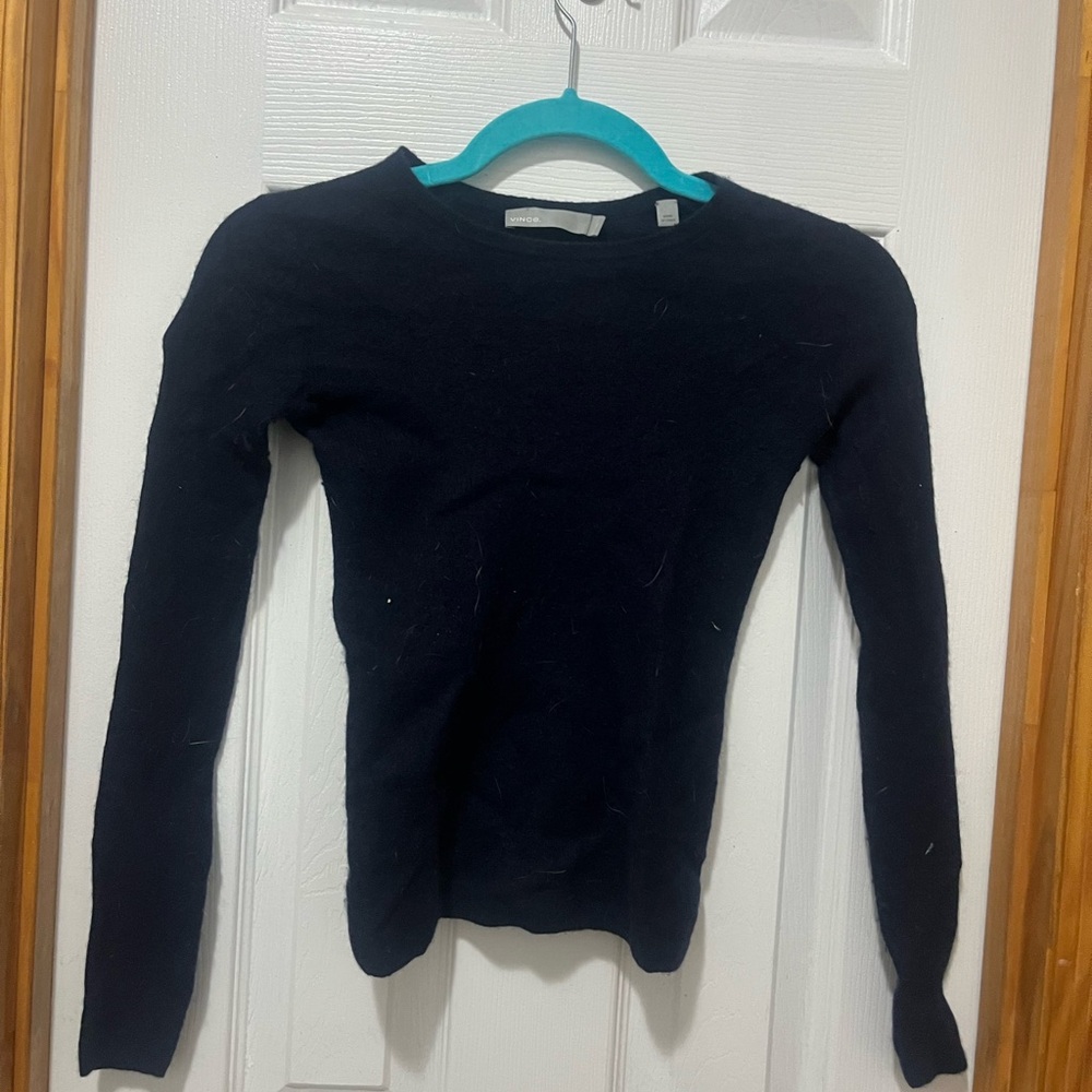 Vince Cashmere Crew Navy Sweater